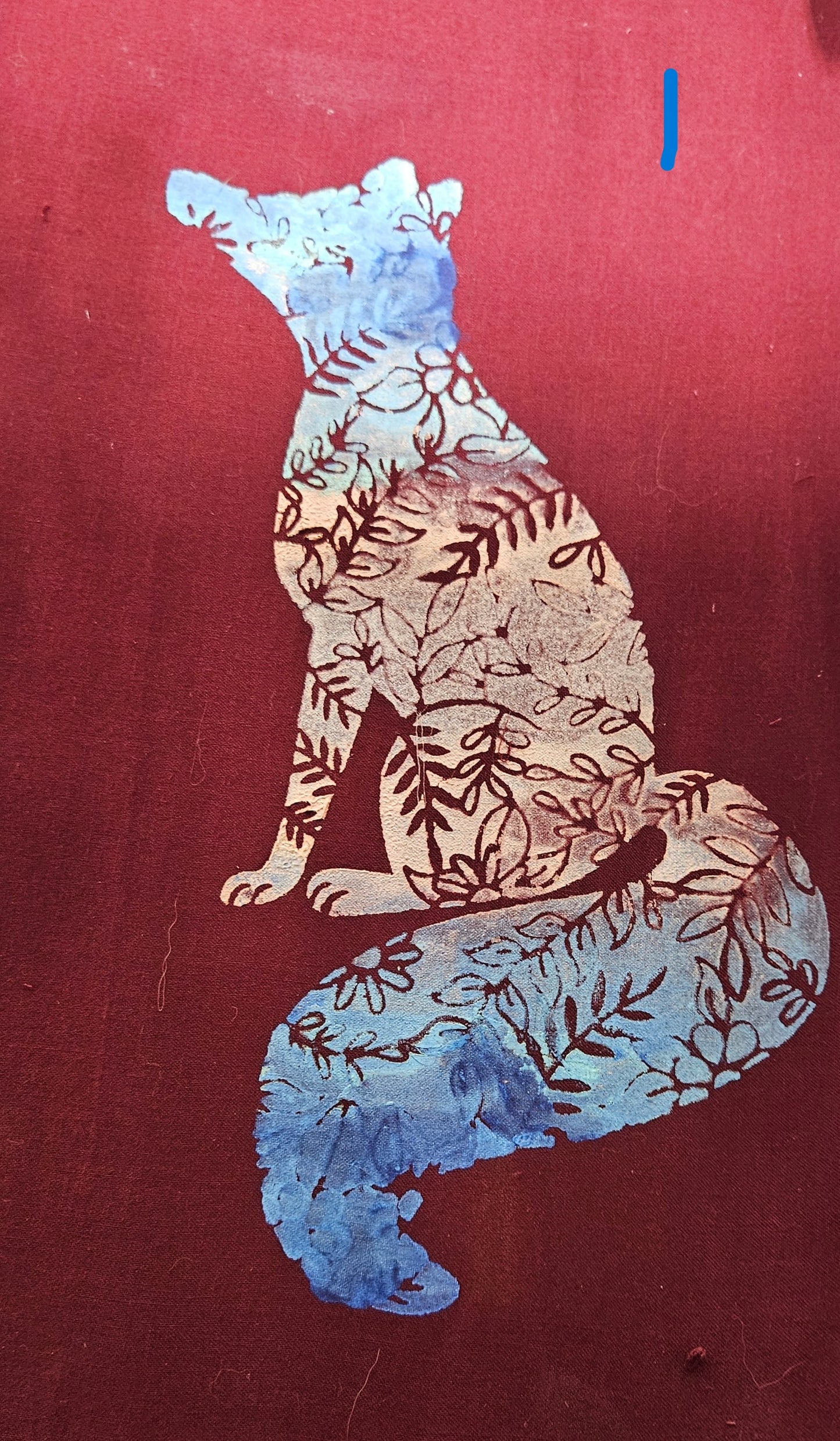 Trans Pride Hand-Painted Stencil Fox Print: Limited Edition