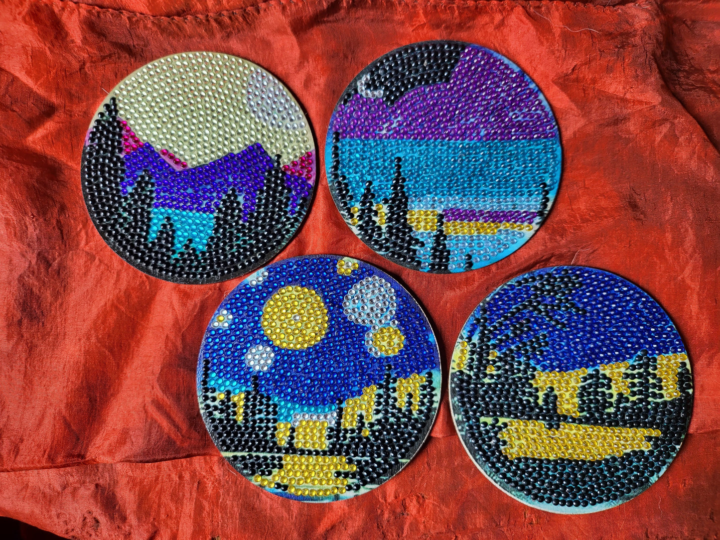 Landscape Diamond Dot Coasters