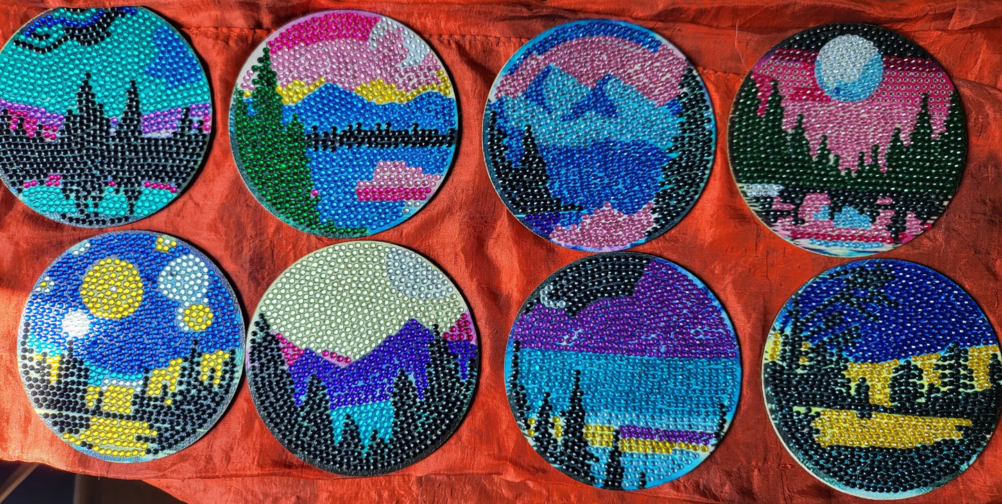 Landscape Diamond Dot Coasters