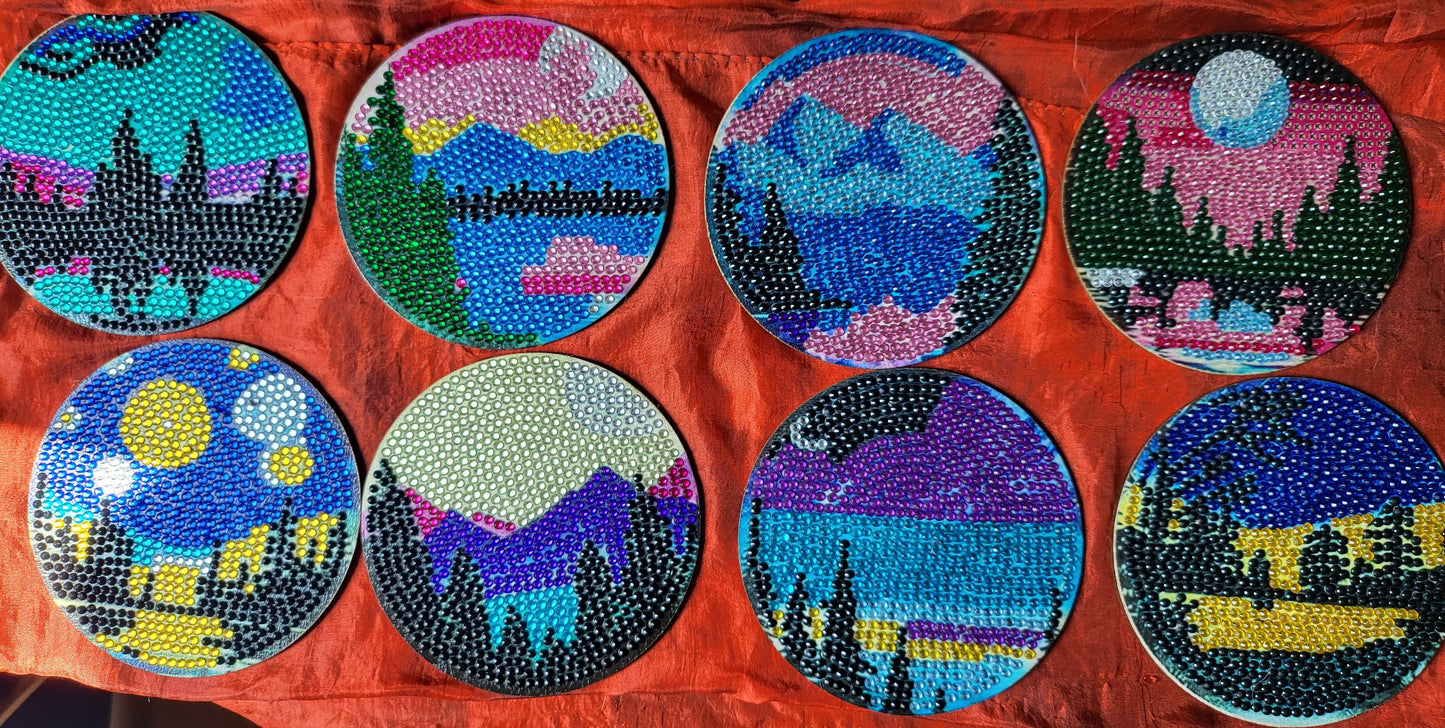 Landscape Diamond Dot Coasters