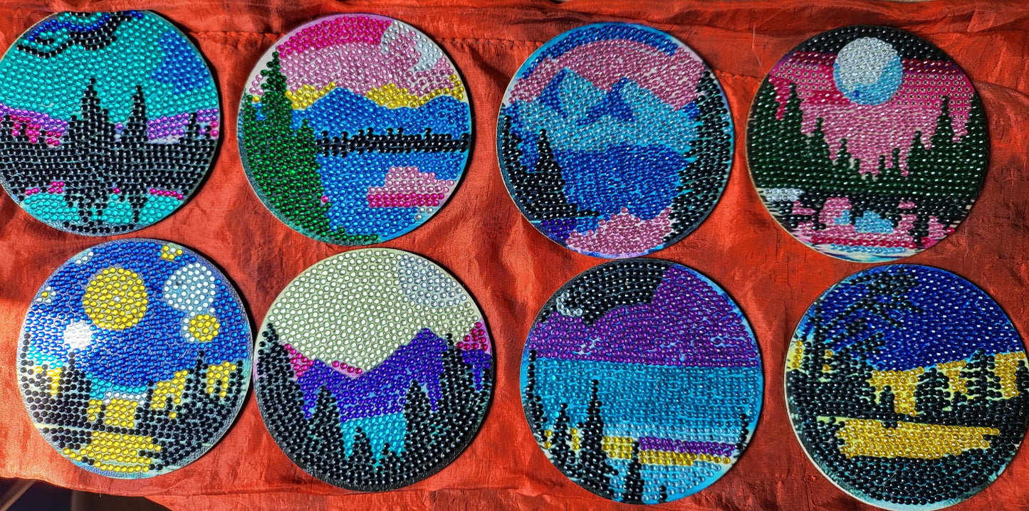 Landscape Diamond Dot Coasters