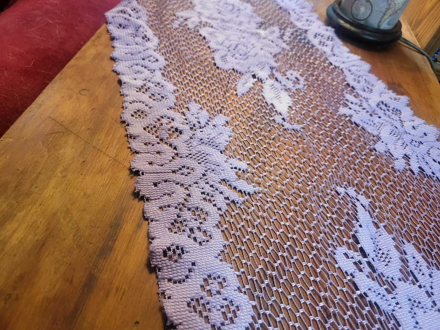 Luminique Lace: Hand-Dyed Elegance - Unique Upcycled Table Runner