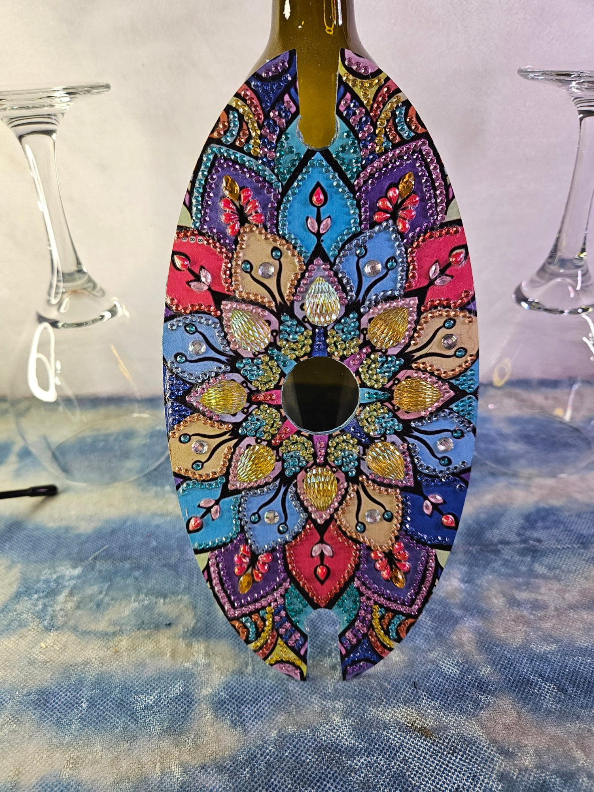 Diamond Art Wine Glass Holder