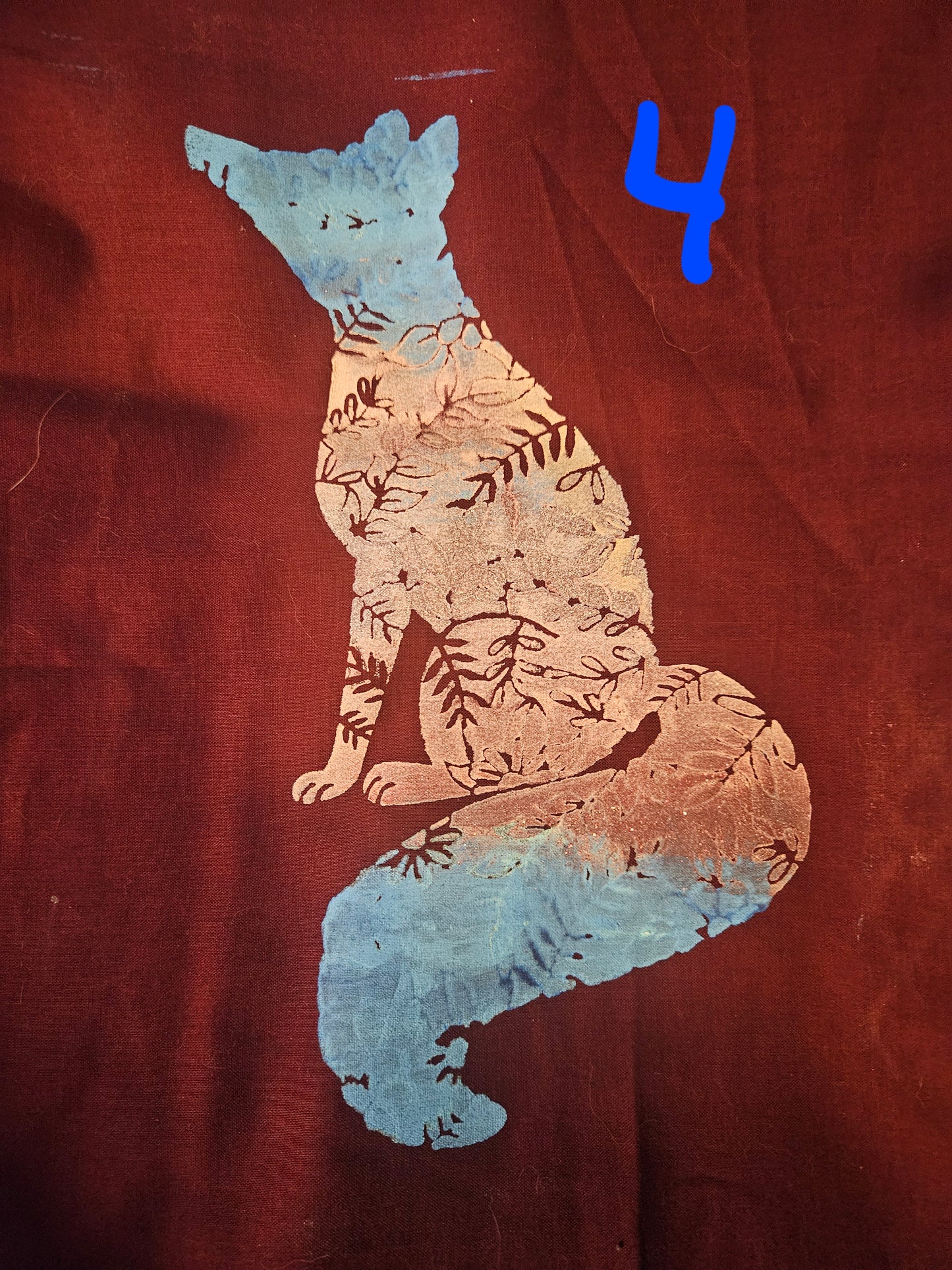 Trans Pride Hand-Painted Stencil Fox Print: Limited Edition