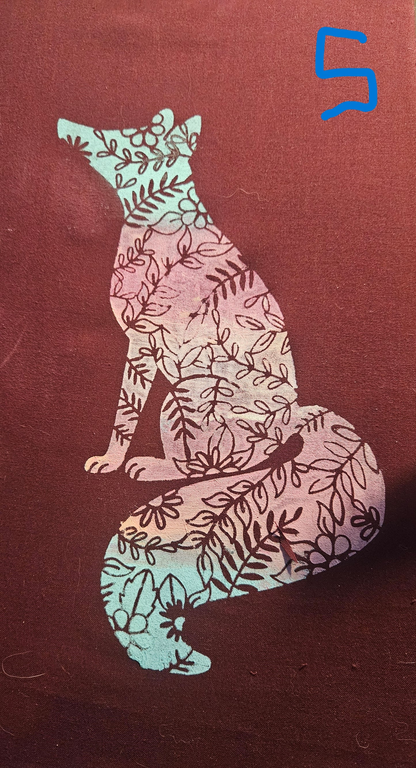 Trans Pride Hand-Painted Stencil Fox Print: Limited Edition